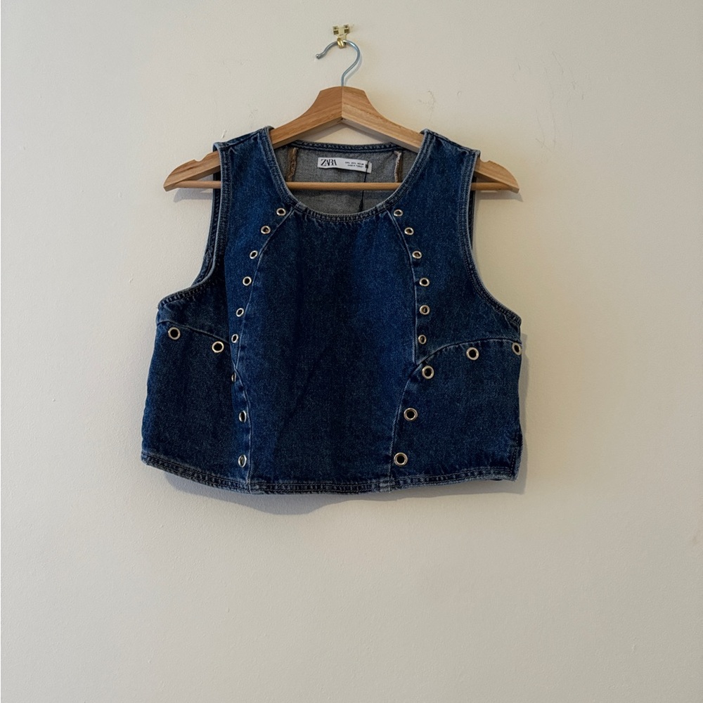 Zara Cropped Denim Top